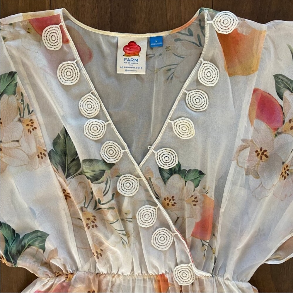 FARM Rio x Anthropologie Eloisa Boho Floral Flowy Cottagecore Midi Dress Size M - Picture 5 of 16